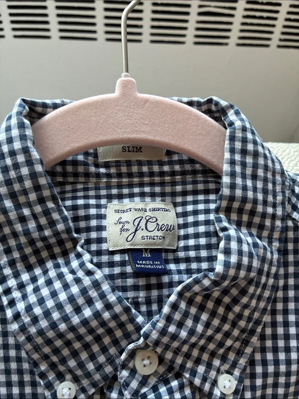 J. Crew Navy & White Gingham Button-Down Shirt
